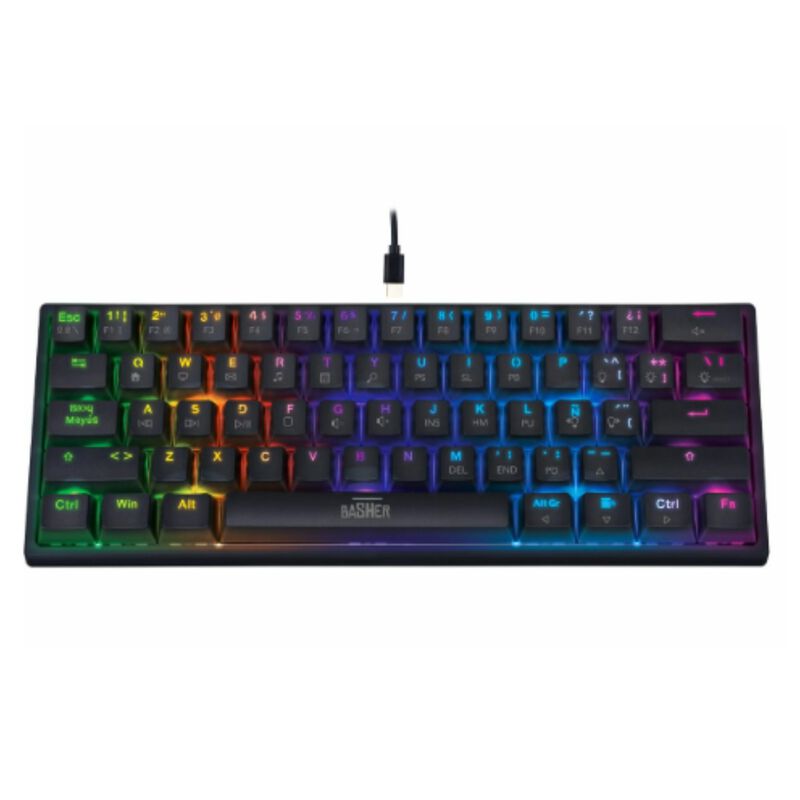 Teclado al&aacute;mbrico led rainbow gamer para PC/Mac image number null