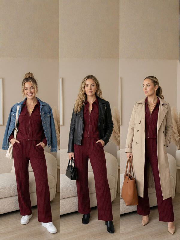 Conjunto Mujer 2 Piezas Tejido Acanalado CONJ-0... image number null