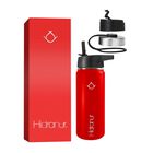 Termo de Acero Inoxidable Doble Aislamiento Térmico con 3 Tapas Herméticas 18 Oz Rojo Hidranur