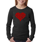 Camiseta De Manga Larga Word Art Para Ni&ntilde;a - All You Need Is Love - Negro
