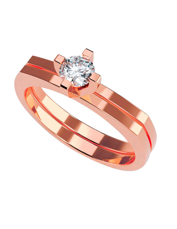 Anillo de Compromiso en Oro de 14K con Circonia... image number null