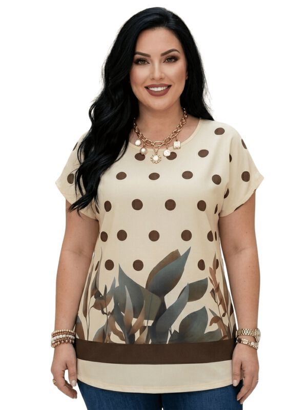 Blusa Casual Bluson Malabis Bl-1041 Beige image number null