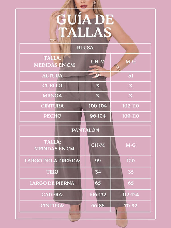 Conjunto 2 Piezas Blusa Sin Mangas Y Pantal&oacute;n P... image number null