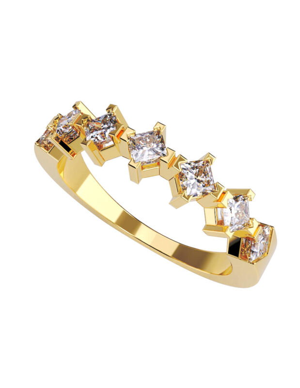 Anillo de Compromiso en Oro Amarillo 10K con Ci... image number null