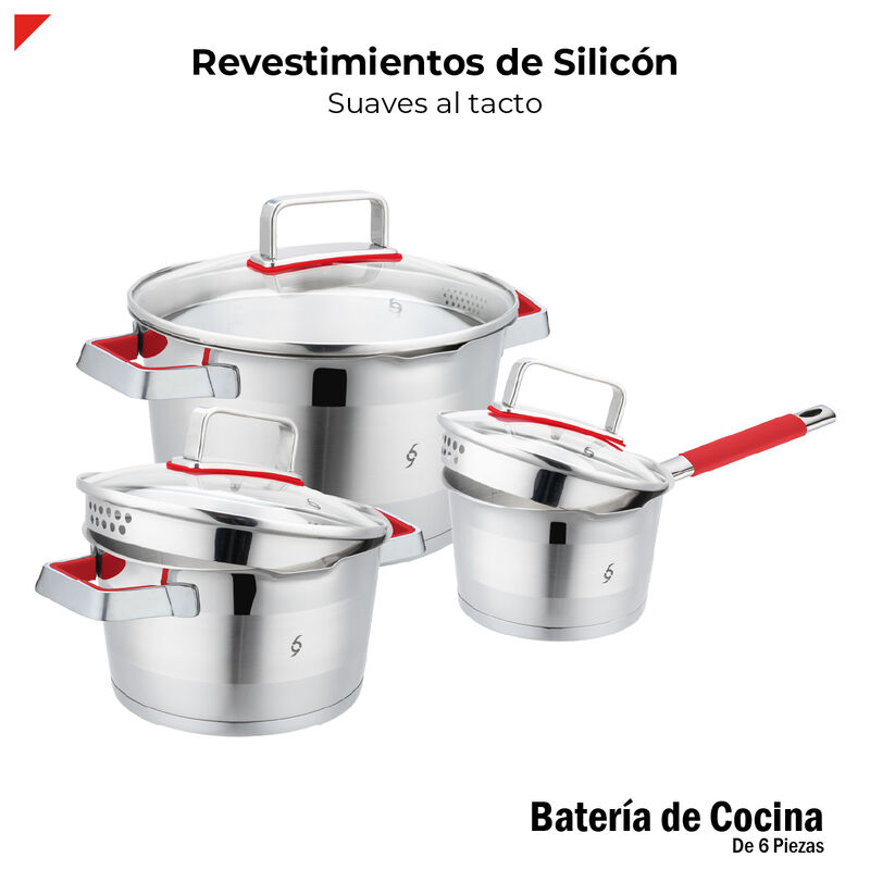 Bogner Batería De Cocina Acero Inoxidable 6 Pie... image number null