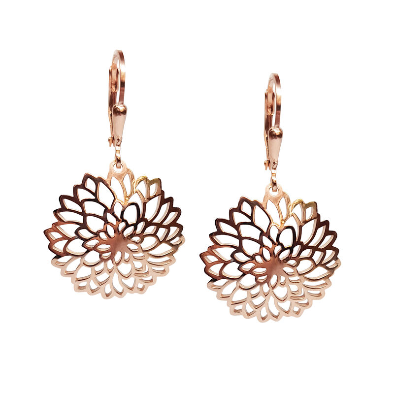 Aretes largos Dalia de plata con ba&ntilde;o de oro ro... image number null