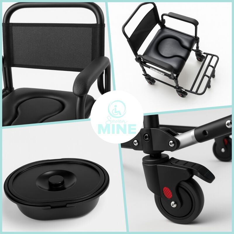 Silla C&oacute;modo para Ba&ntilde;o Deluxe con Ruedas | Sopo... image number null