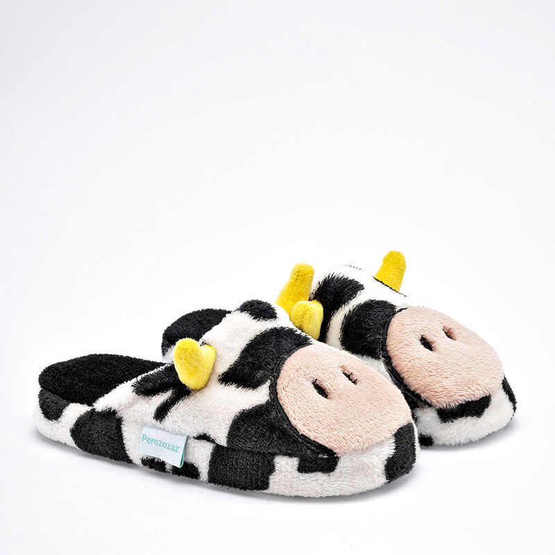 Huarachetas Pantufla para ni&ntilde;a. Negro blanco image number null