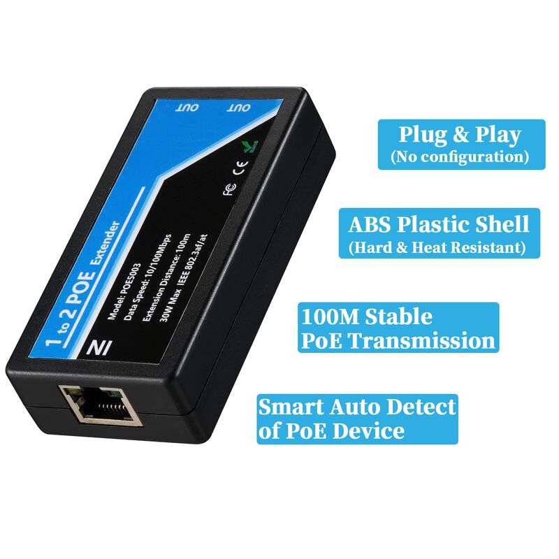 Extensor Poe Revotech, Repetidor Poe+ De 2 Puer... image number null