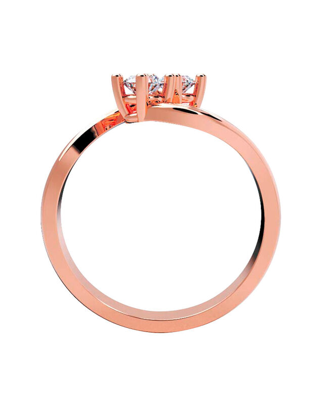 Anillo de Compromiso en Oro Rosa 14K con Circon... image number null