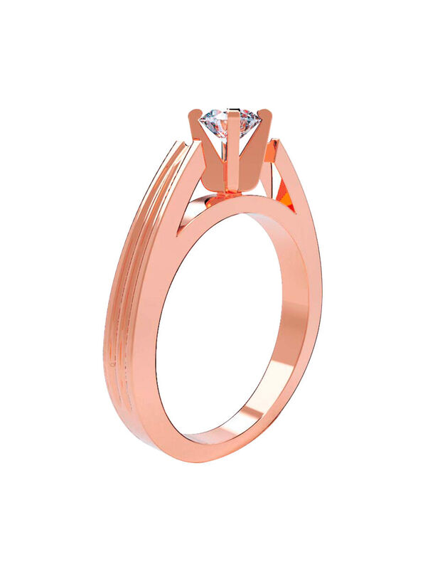 Anillo de Compromiso de 14K con Diamante de Lab... image number null