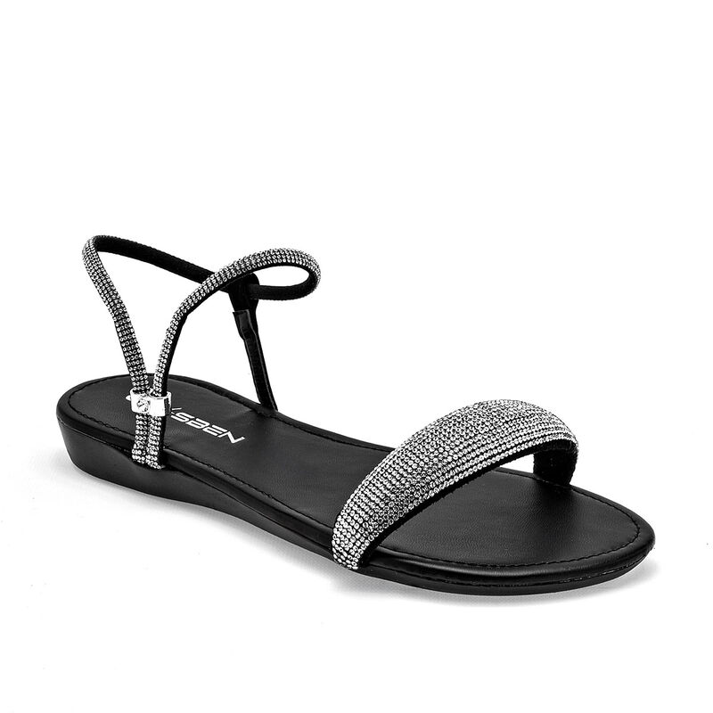 Clasben sandalia piso para mujer plata negro co... image number null