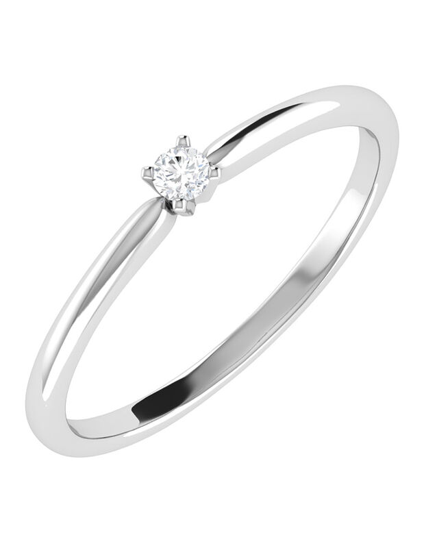 Solitario De Oro Blanco 14k Con 5pts De Diamant... image number null