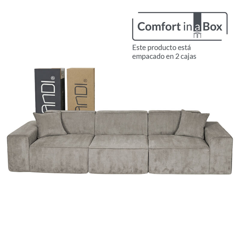 Sof&aacute; Espuma Alta densidad YUGEN Beige 3 plazas ... image number null