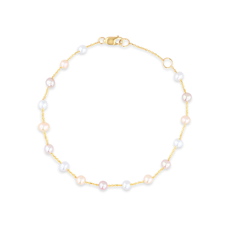 Pulsera De Oro Amarillo De 14K Con Perlas Multi... image number null