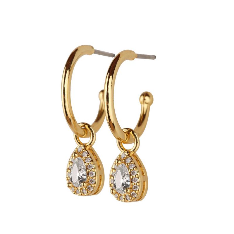 Aretes Mujer Oro 14k Arracadas Zirconia Joyer&iacute;a... image number null