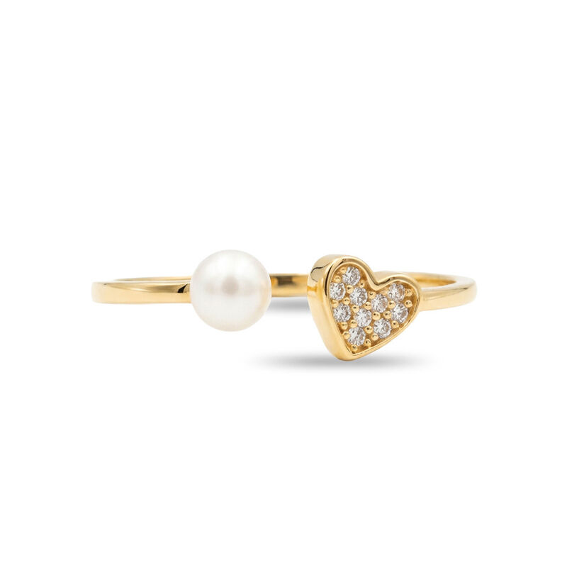 Anillo De Oro Amarillo 14k En Forma De Coraz&oacute;n ... image number null