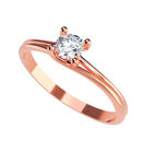 Anillo de Compromiso de 10K con Circonia Talla 8 ORO ROSA 10K- Amore Mio!