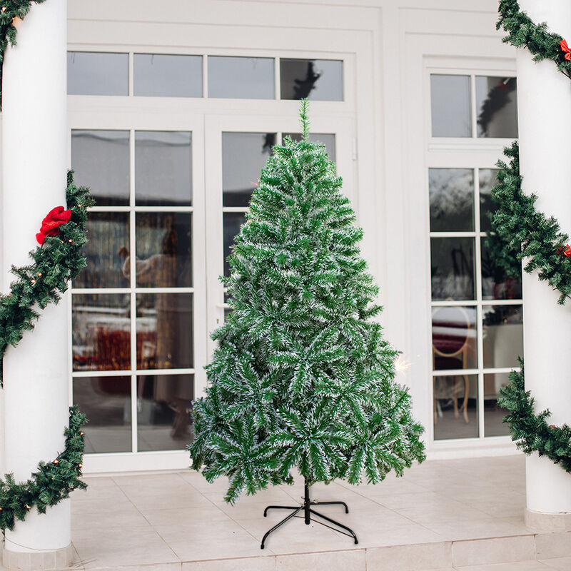 &Aacute;rbol Pino De Navidad Verde puntas Blancas 150 ... image number null