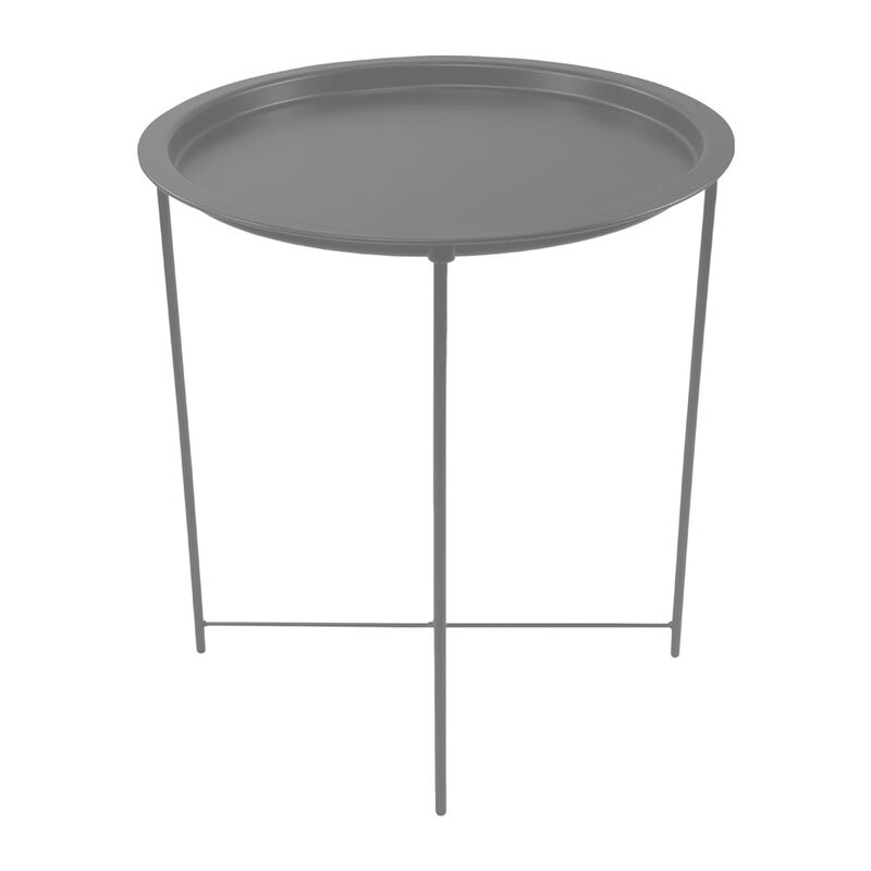 Mesa Lateral con Bandeja Redonda - Color Gris image number null