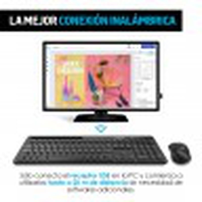 Redlemon Teclado y Mouse Inalámbrico Usb para W... image number null