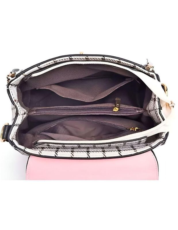 Bolsa Crossbody Pink Brule De Cuero Para Mujer image number null