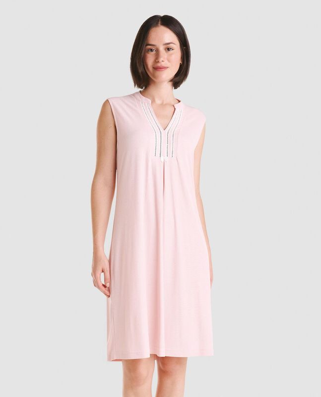 Camis&oacute;n Corto de Mujer Lohe con Entredos Rosa image number null