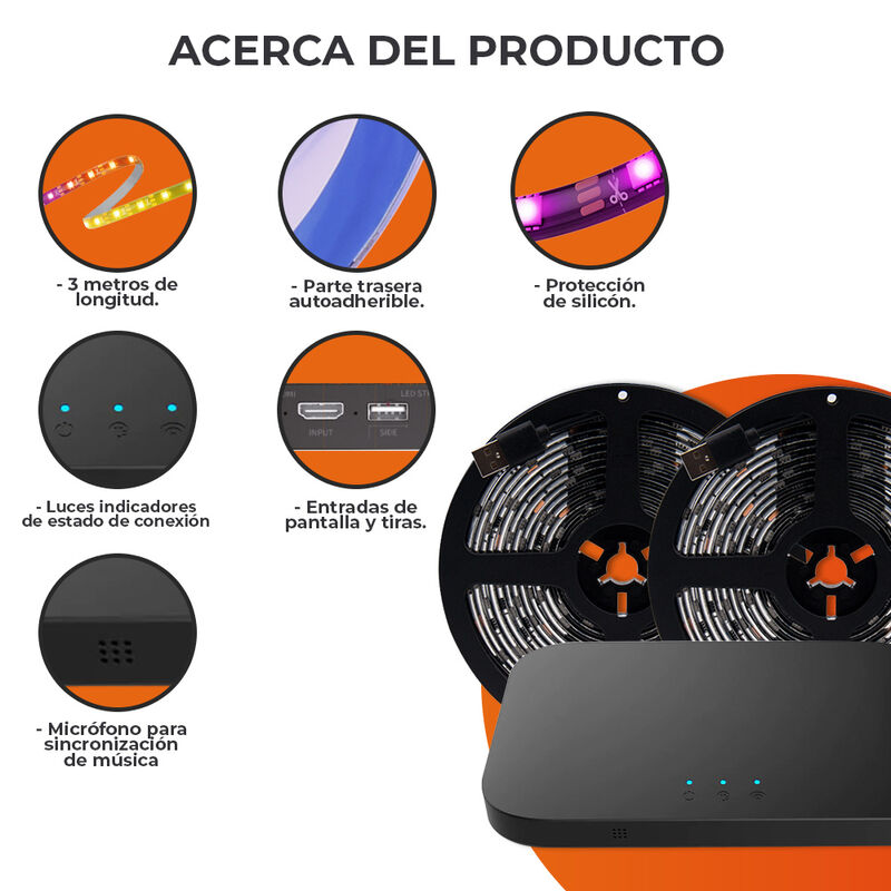 Kit Tira LED para TV Inmersi&oacute;n Inteligente Wi-F... image number null