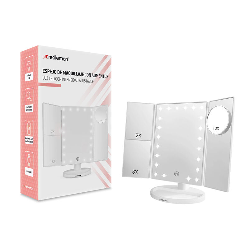 Espejo Para Maquillaje Con Aumentos Y Luz Led A... image number null