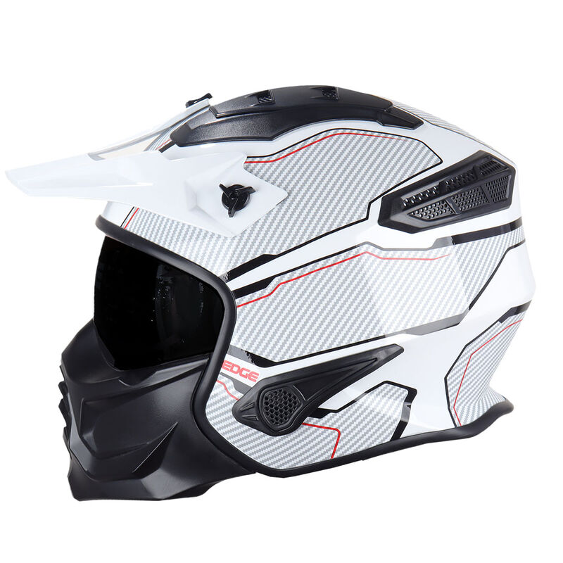 Edge Moto Edge Kombat Carb&oacute;n Blanco Brillante L... image number null