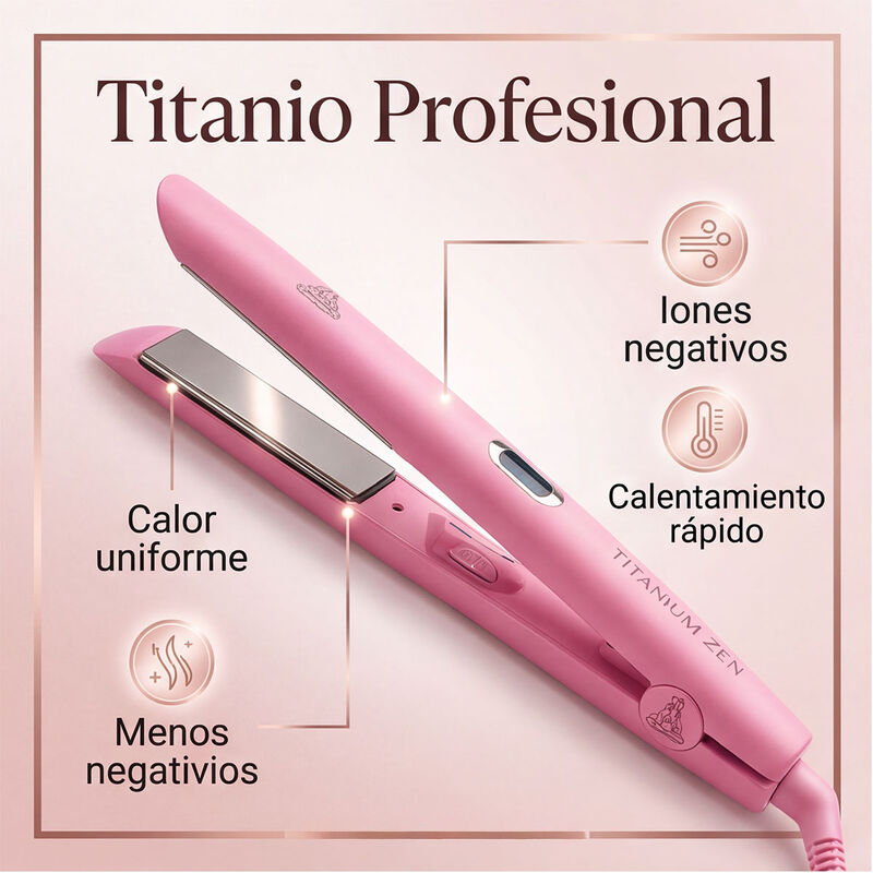 Plancha Karma Beauty De Titanio I&oacute;nica Rosa Con... image number null