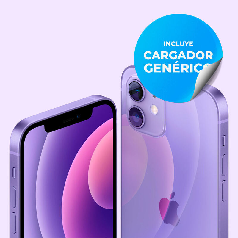 Iphone 12 Reacondicionado 64Gb Morado + Cargado... image number null