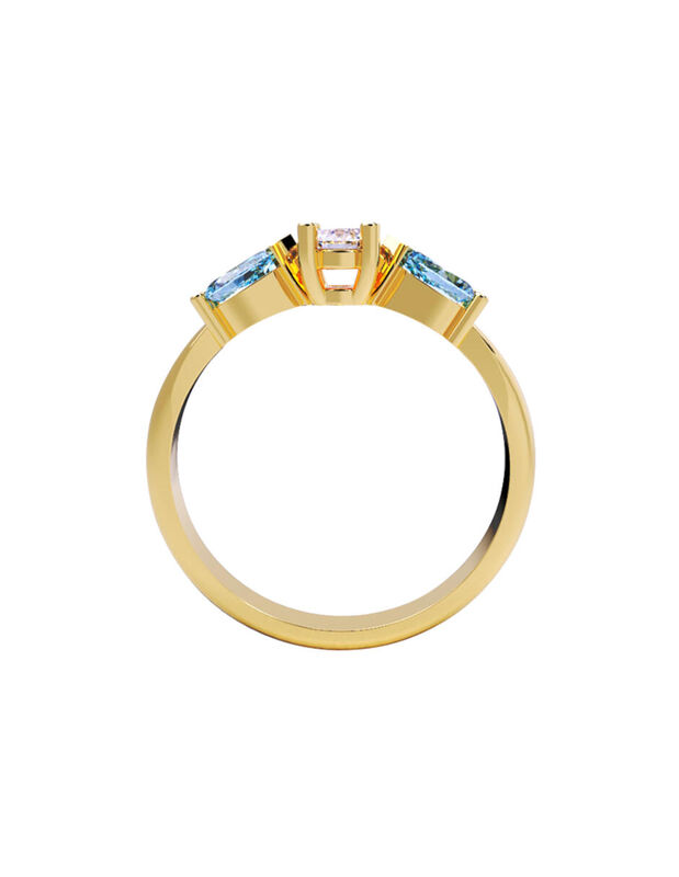 Anillo de Compromiso de 14K con Diamante de Lab... image number null