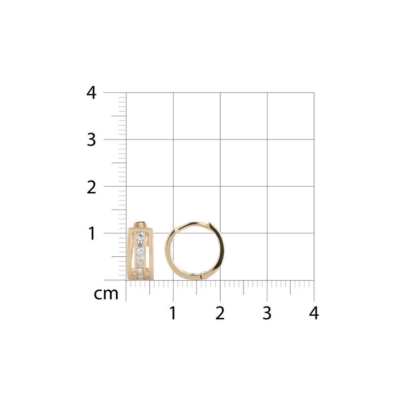 Arracadas De Oro Amarillo 14k Con Zirconias (10... image number null