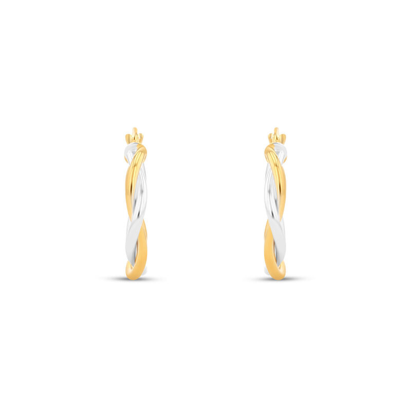 Arracadas De Oro Amarillo Con Blanco 10K (15Mm ... image number null