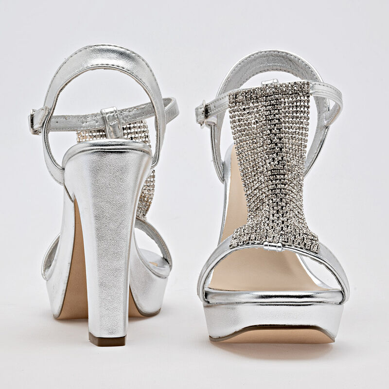 Moramora Zapatillas de fiesta para mujer plata image number null