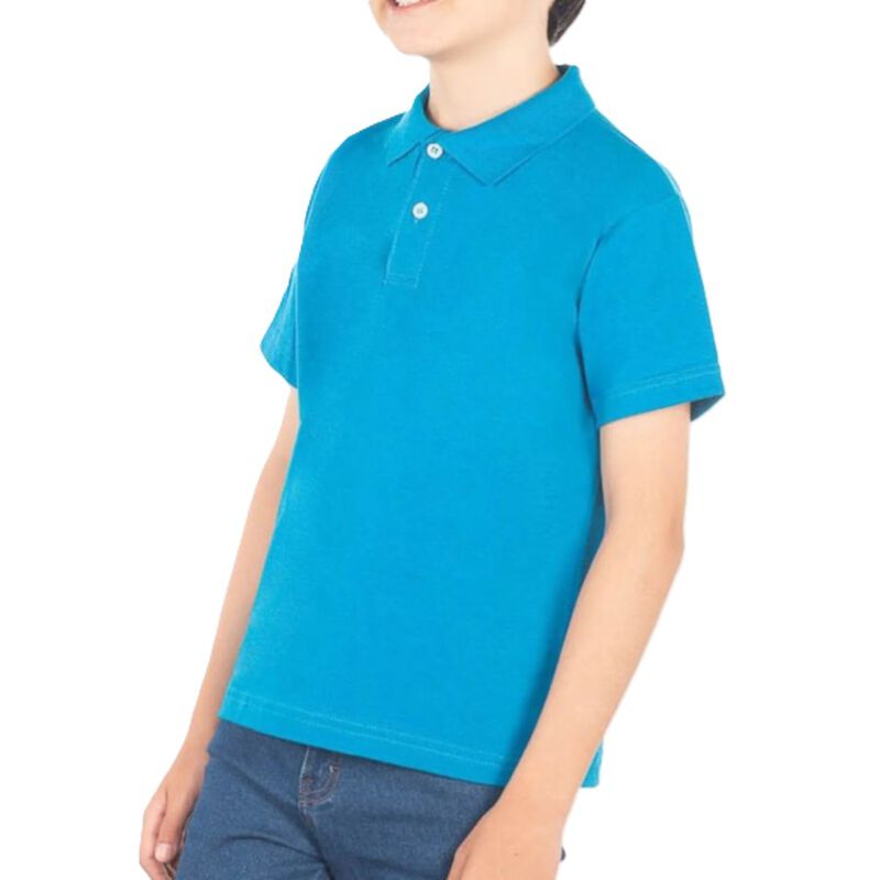 Polo Piqué Infantil/Juvenil Turquesa – 100% Alg... image number null