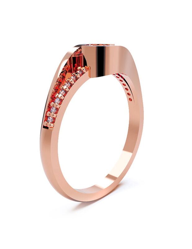 Anillo de Compromiso en Oro Rosa 14K con Circon... image number null