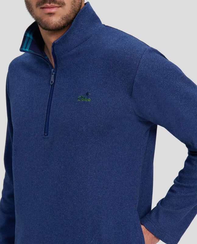 Pijama Mixto a Cuadros Azul image number null