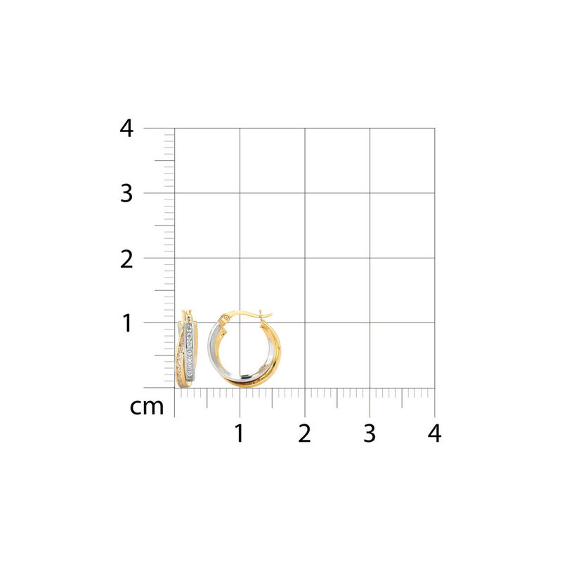 Arracadas Bicolor Oro 10k Con Zirconias 12 mm |... image number null
