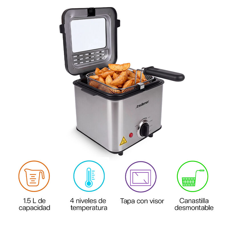 Freidora El&eacute;ctrica De Aceite 1.5l Compacta Para... image number null