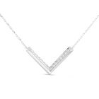 Gargantilla De Oro Blanco 14K Con 10Pts De Diamante