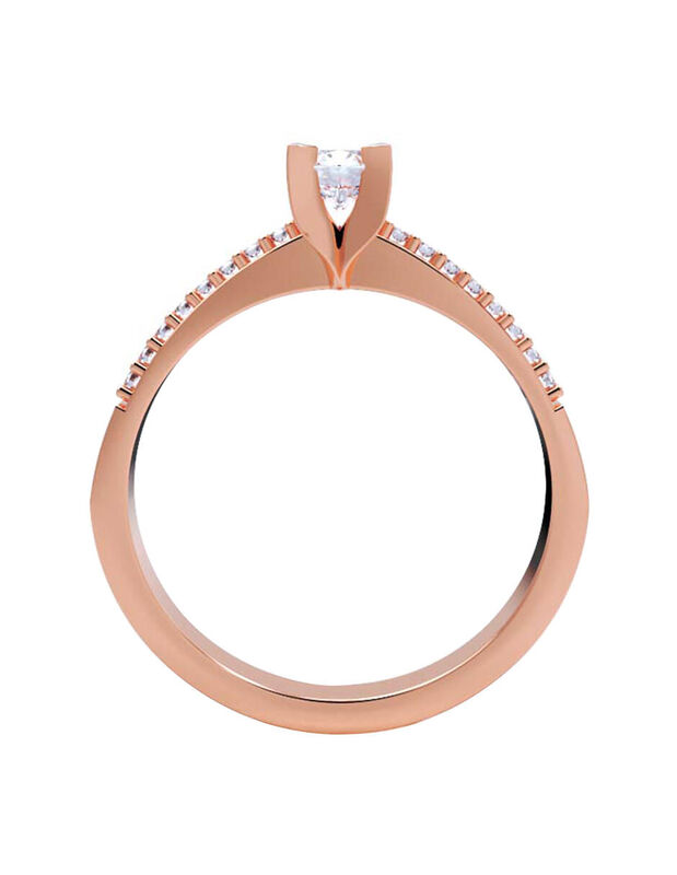 Anillo de Compromiso en Oro de 14K con Circonia... image number null