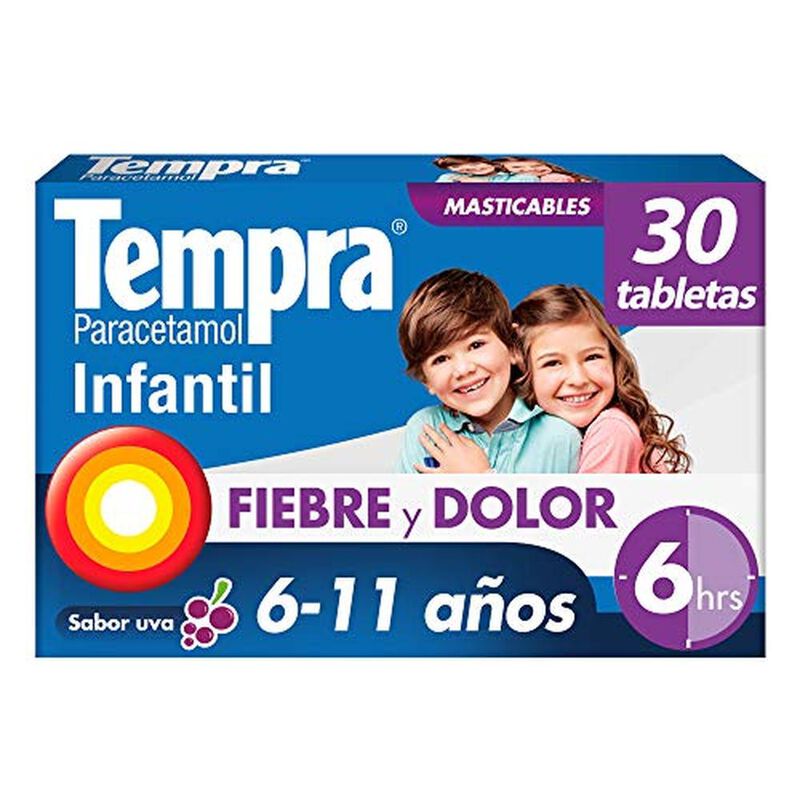 Tempra Tableta Masticable 160mg Fiebre y Dolor ... image number null