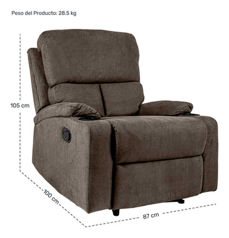 Sill&oacute;n Reclinable Reposet Moderno Minimalista S... image number null