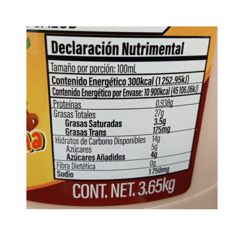 Aderezo De Chipotle La P&oacute;cima 3.65kg image number null