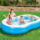 Alberca Inflable Curva 2 Anillos Lisa Azul 1 Modelo 2.62X1.57X46cm 103X62X18 Pulg Caja 1