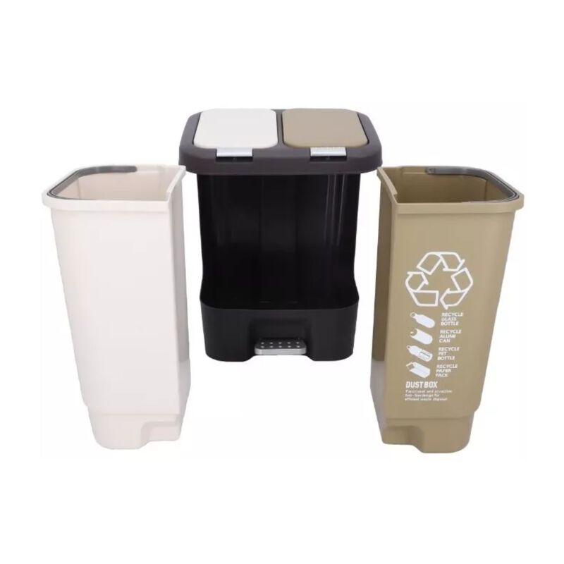 Basurero Doble Org&aacute;nico e Inorg&aacute;nico de 40 Litr... image number null