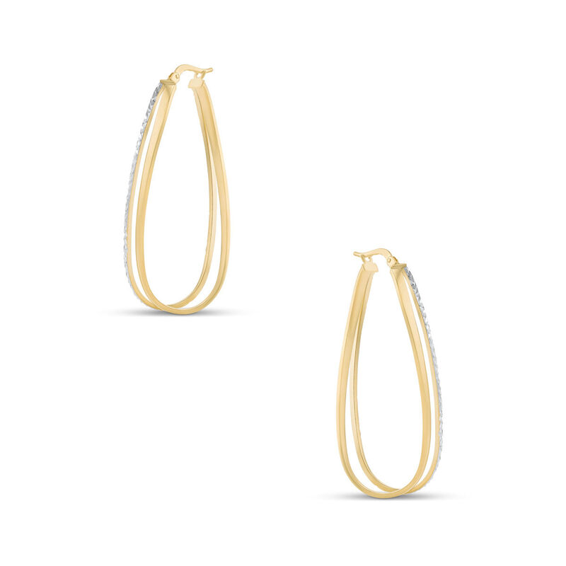 Arracadas Bicolor Oro 14k 40x18 Mm | Bizzarro image number null