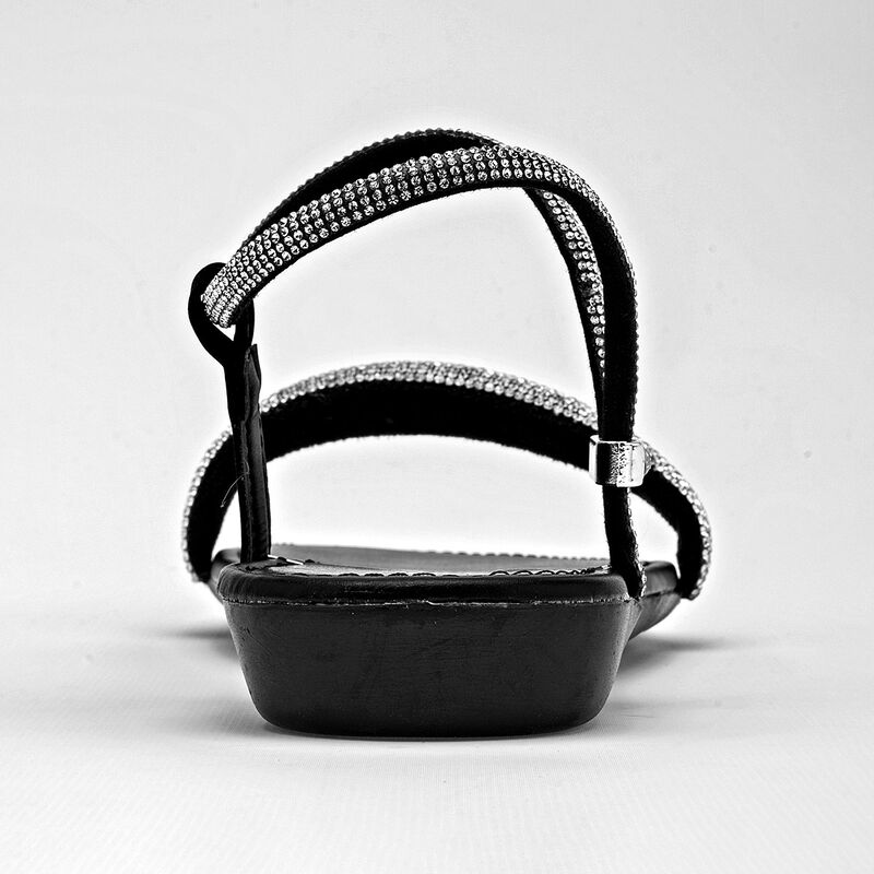Clasben sandalia piso para mujer plata negro co... image number null